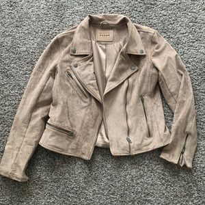 Tan Suede Blank NYC Moto Jacket